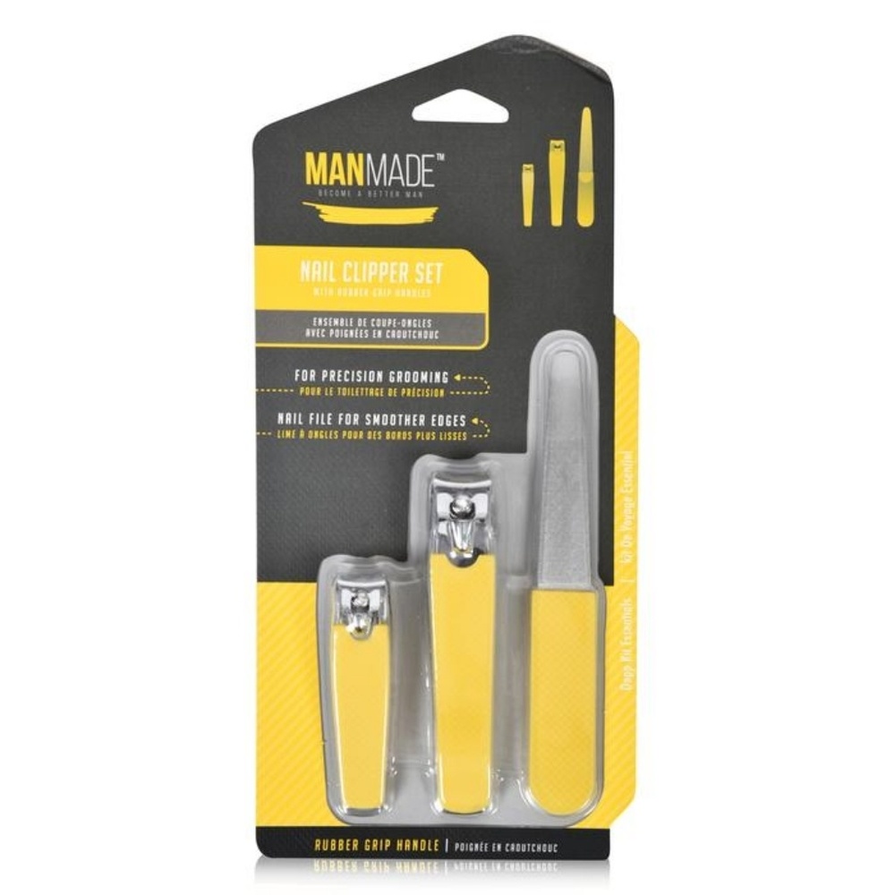 3 PIECE RUBBER GRIP MANICURE SET